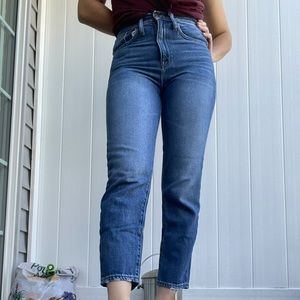 Madewell medium wash mom jeans